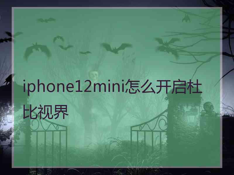 iphone12mini怎么开启杜比视界