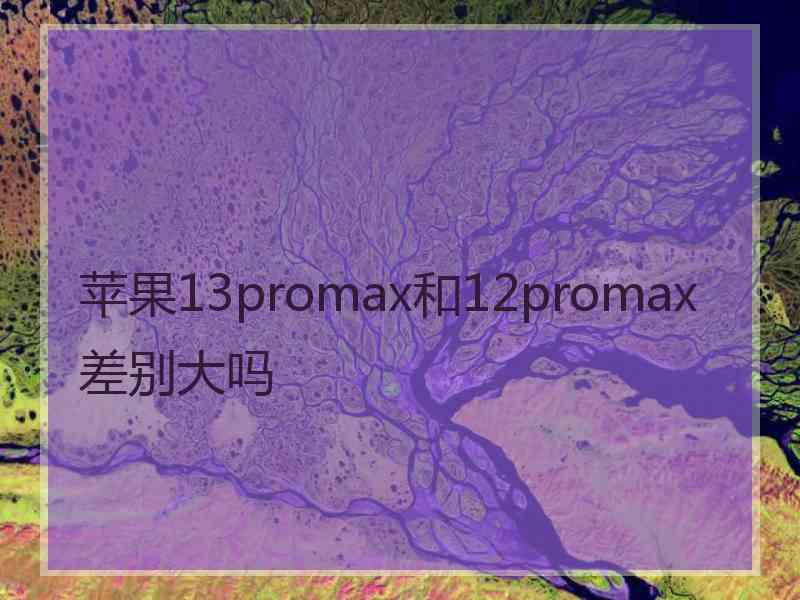 苹果13promax和12promax差别大吗