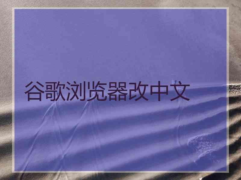 谷歌浏览器改中文