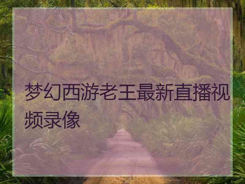 梦幻西游老王最新直播视频录像