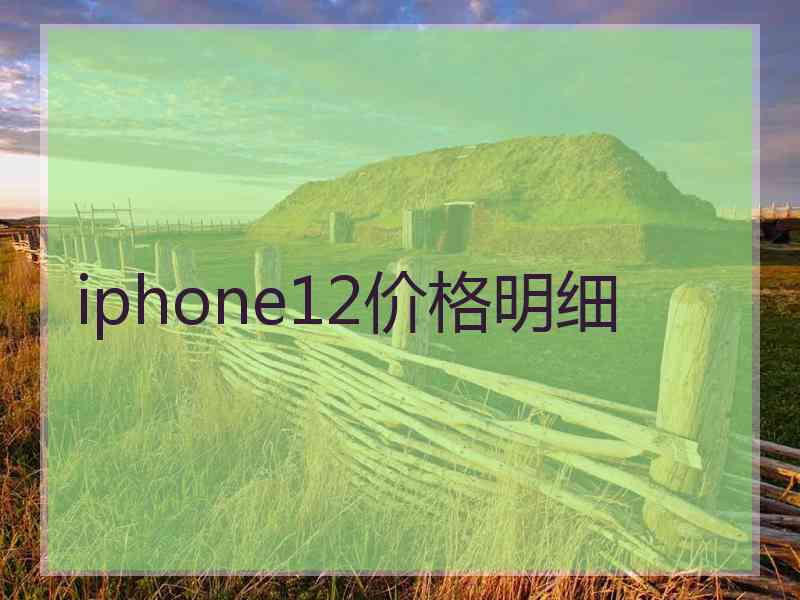 iphone12价格明细