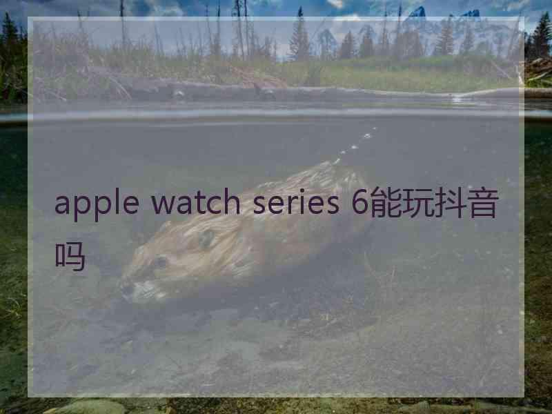 apple watch series 6能玩抖音吗