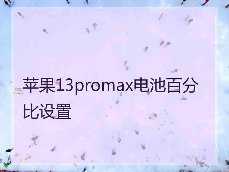 苹果13promax电池百分比设置