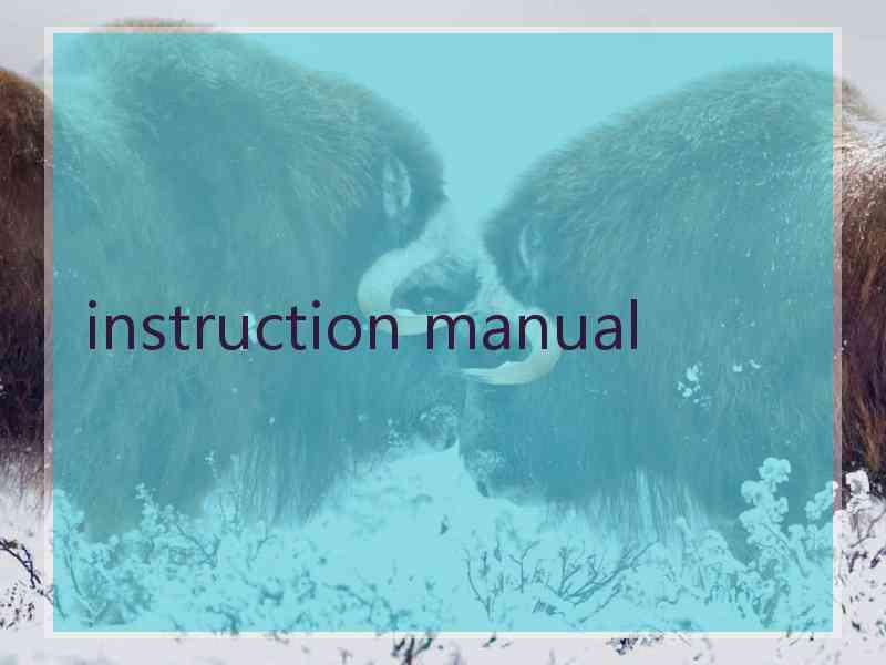 instruction manual