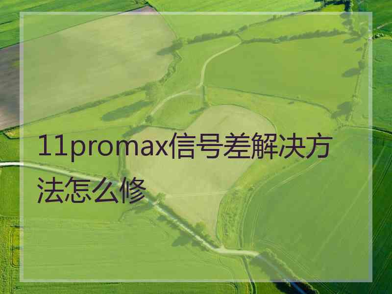 11promax信号差解决方法怎么修