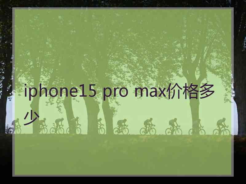 iphone15 pro max价格多少