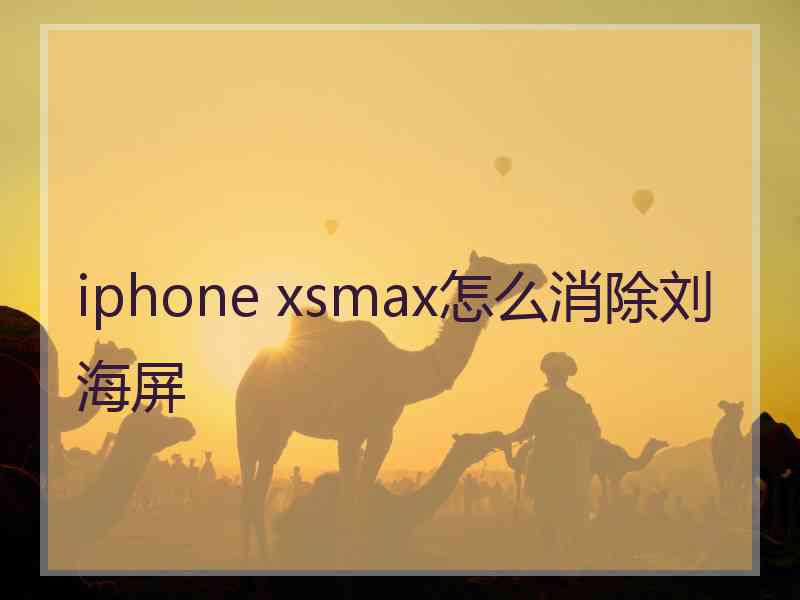 iphone xsmax怎么消除刘海屏