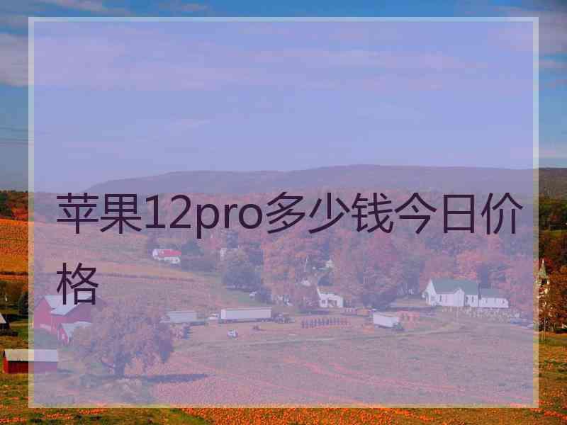 苹果12pro多少钱今日价格