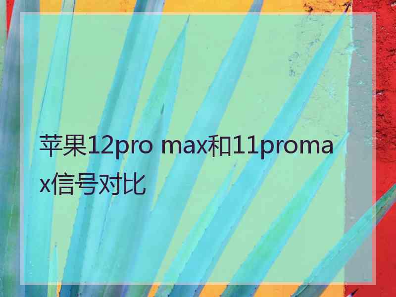 苹果12pro max和11promax信号对比