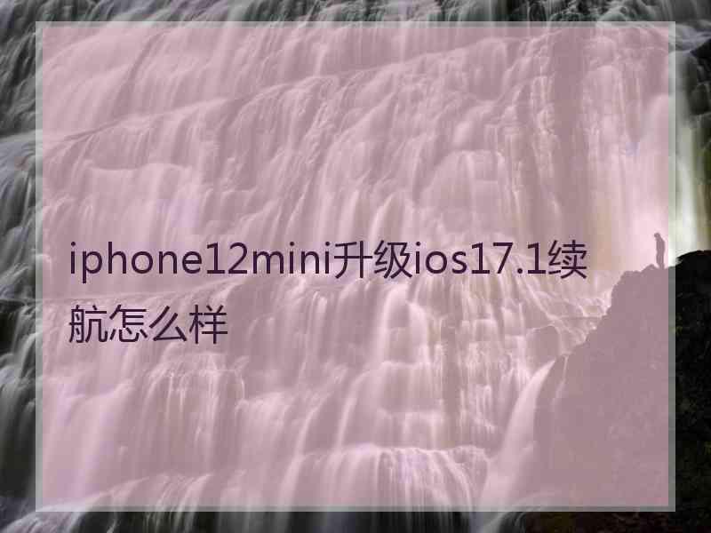 iphone12mini升级ios17.1续航怎么样