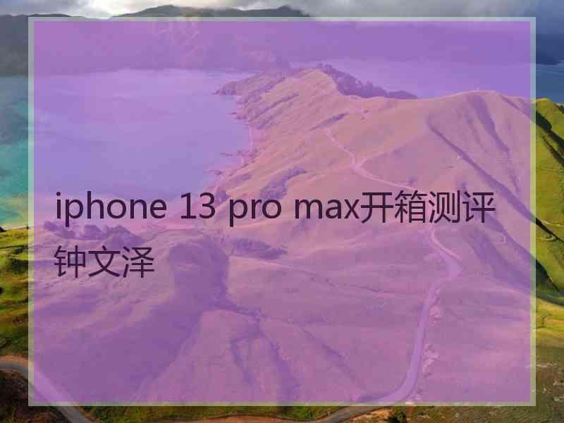 iphone 13 pro max开箱测评钟文泽