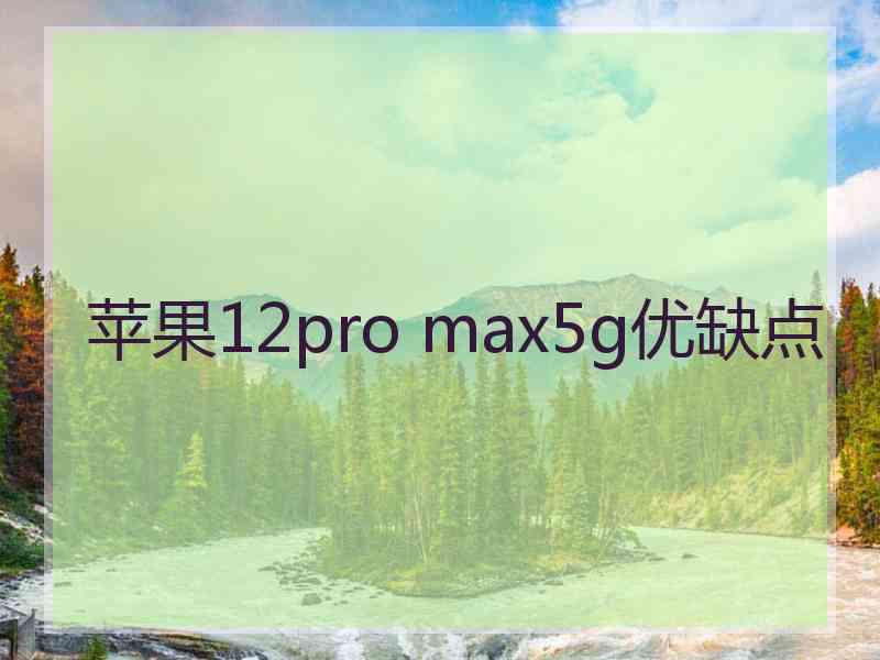 苹果12pro max5g优缺点