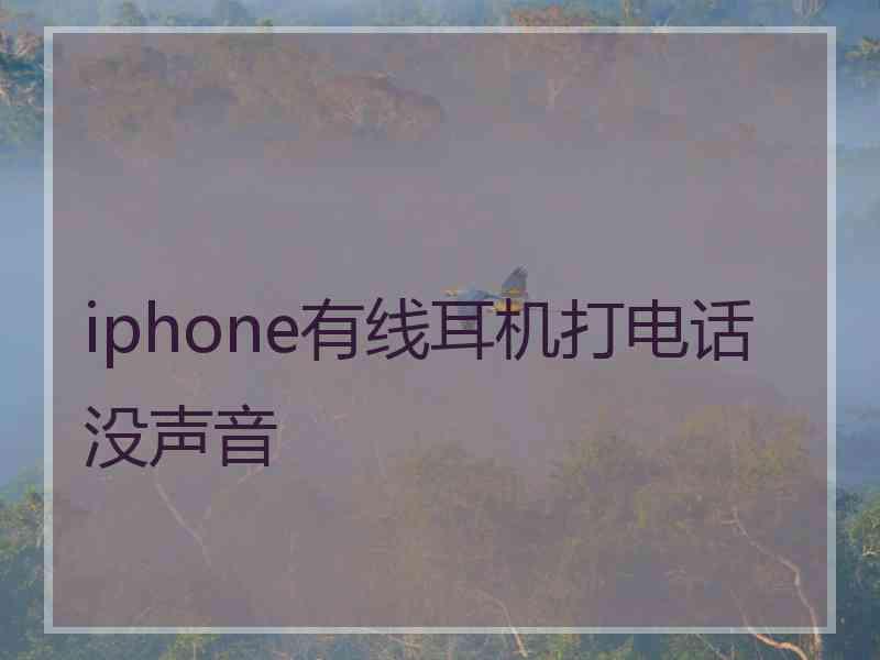 iphone有线耳机打电话没声音