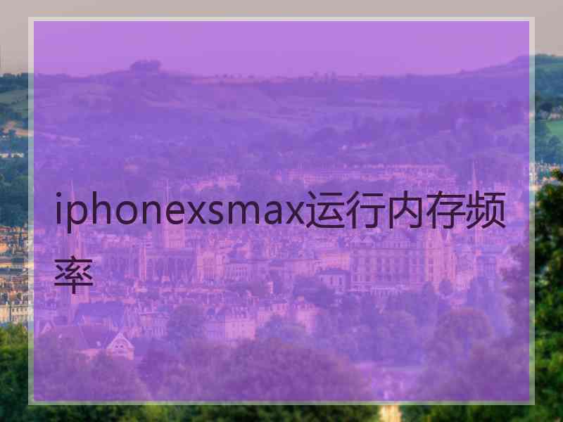 iphonexsmax运行内存频率