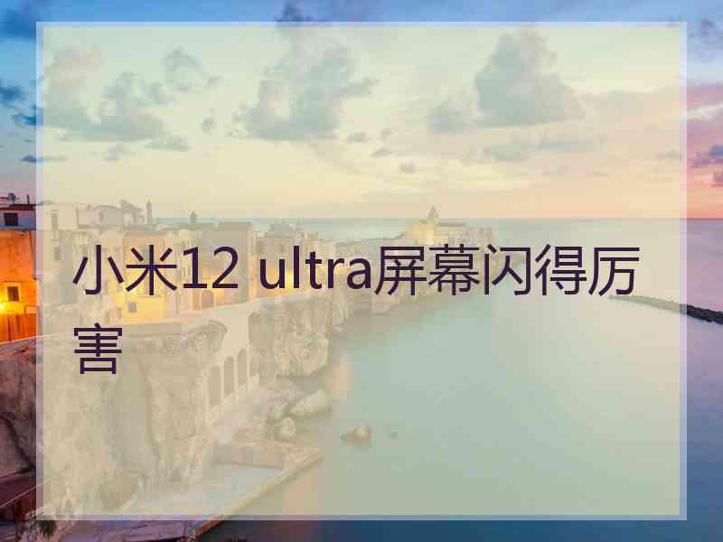 小米12 ultra屏幕闪得厉害