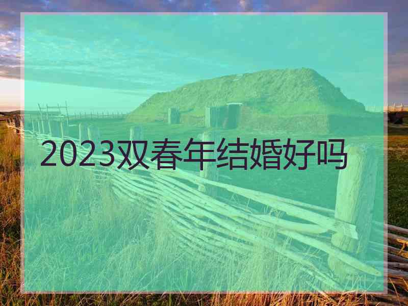 2023双春年结婚好吗