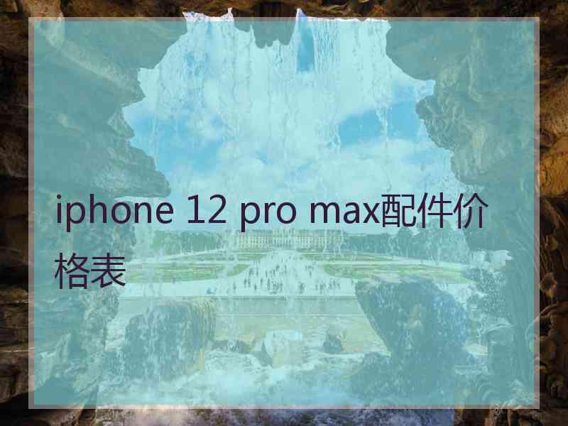 iphone 12 pro max配件价格表