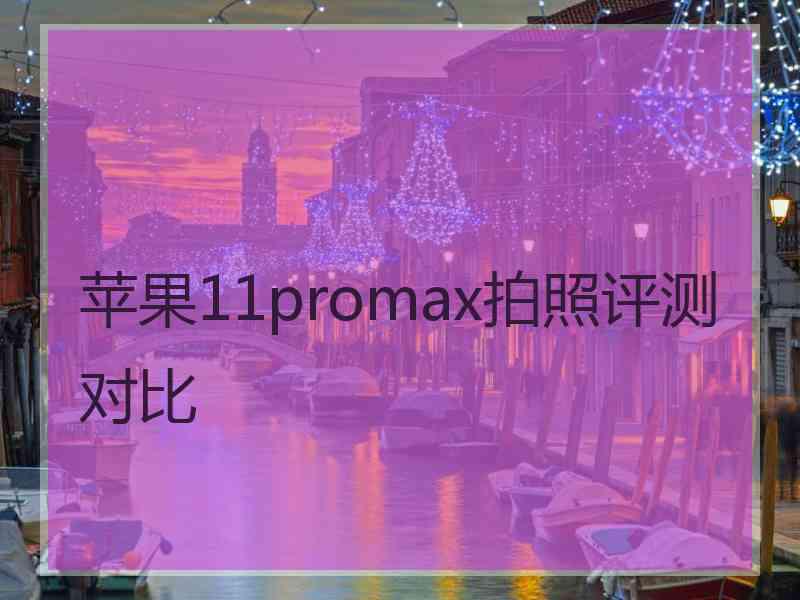 苹果11promax拍照评测对比