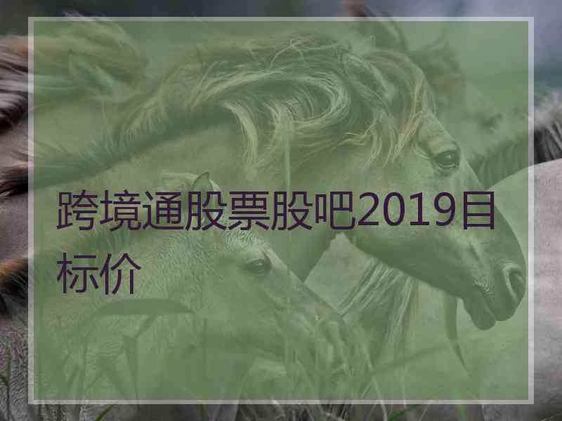 跨境通股票股吧2019目标价