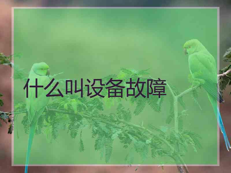 什么叫设备故障