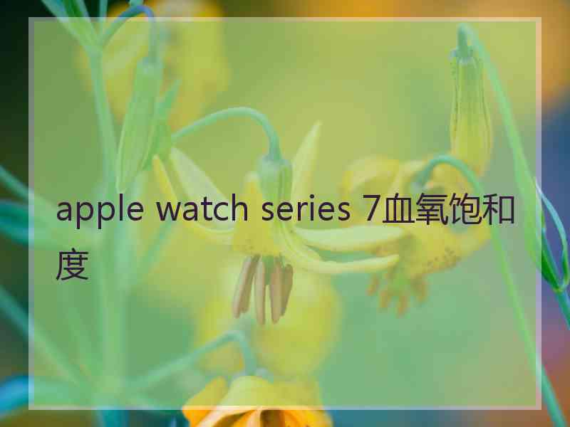 apple watch series 7血氧饱和度