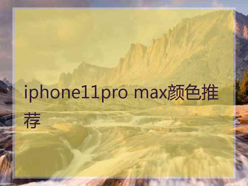 iphone11pro max颜色推荐