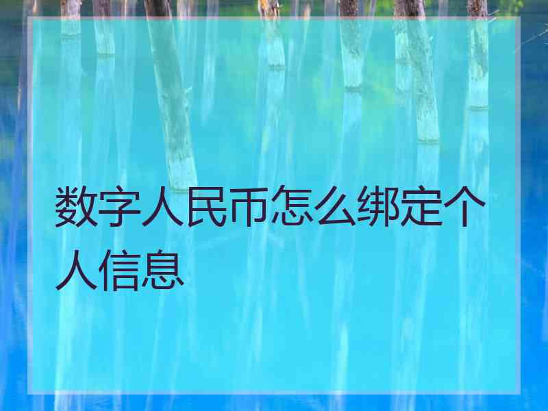 数字人民币怎么绑定个人信息