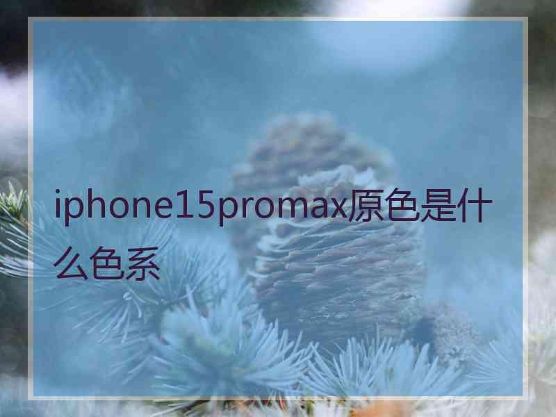 iphone15promax原色是什么色系