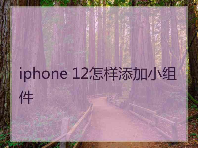 iphone 12怎样添加小组件