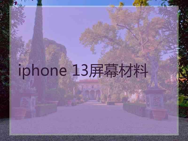 iphone 13屏幕材料