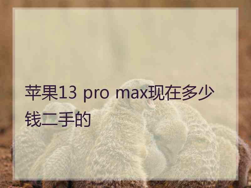 苹果13 pro max现在多少钱二手的