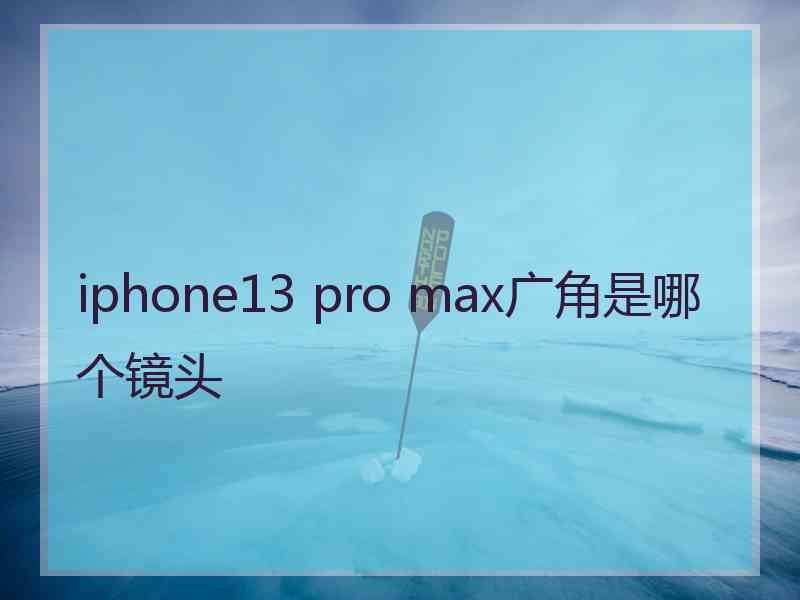 iphone13 pro max广角是哪个镜头