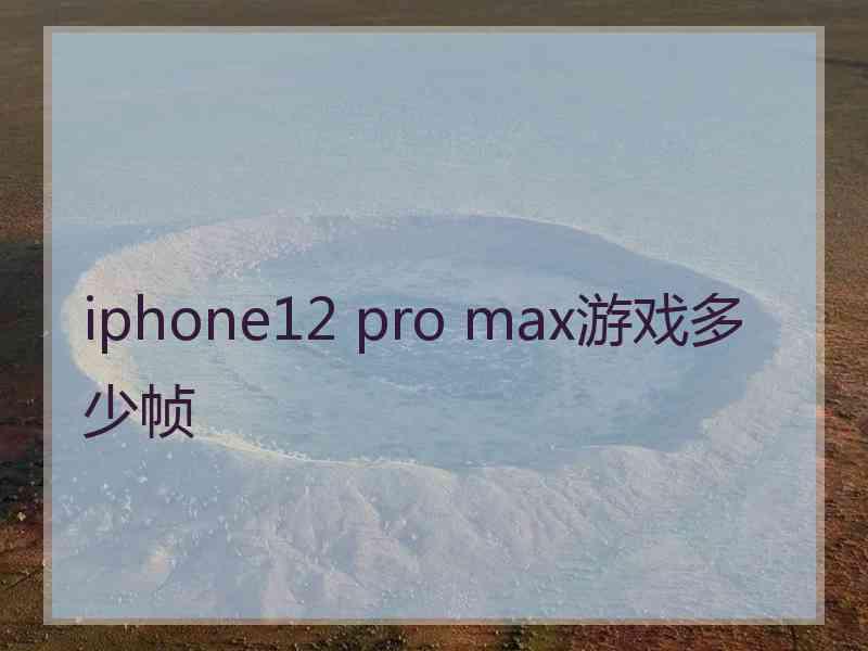 iphone12 pro max游戏多少帧