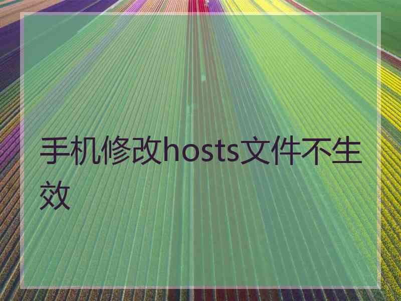 手机修改hosts文件不生效