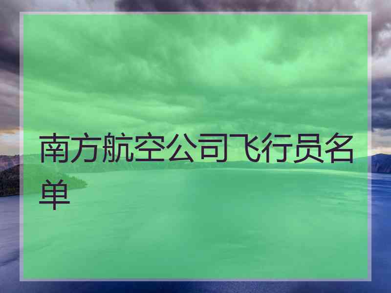 南方航空公司飞行员名单