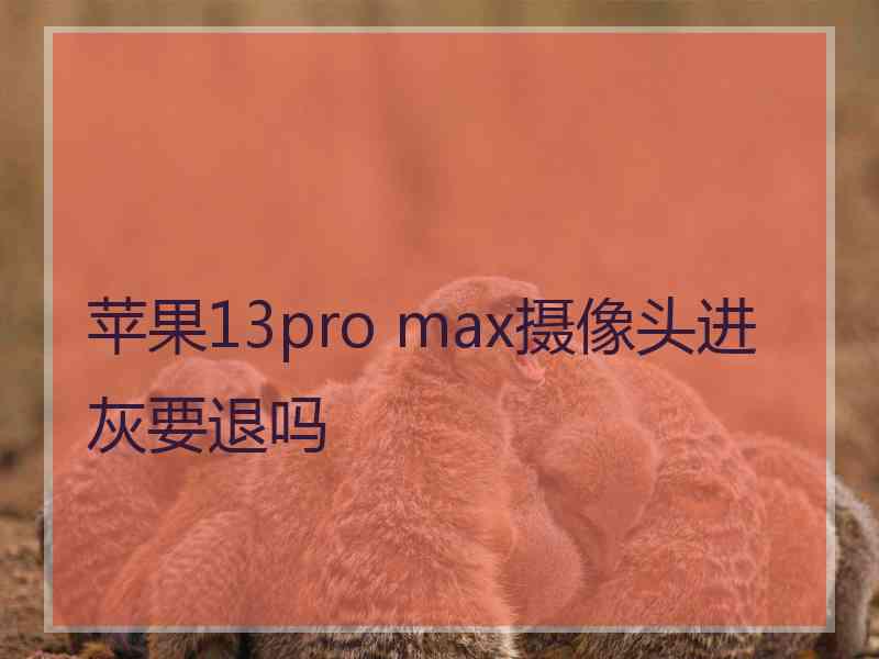 苹果13pro max摄像头进灰要退吗