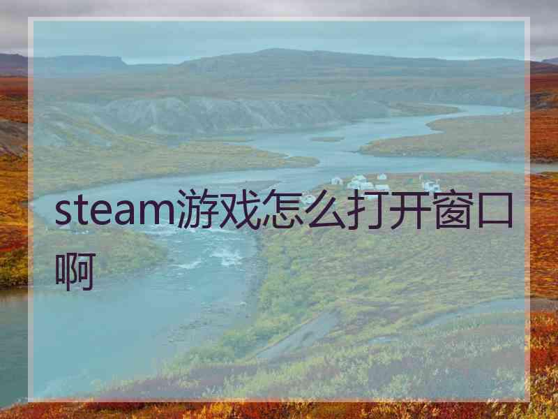 steam游戏怎么打开窗口啊