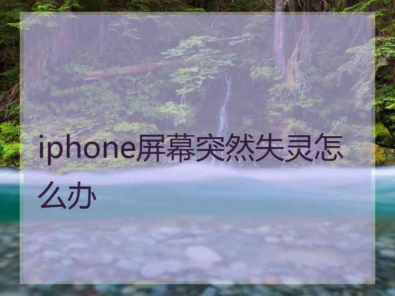 iphone屏幕突然失灵怎么办