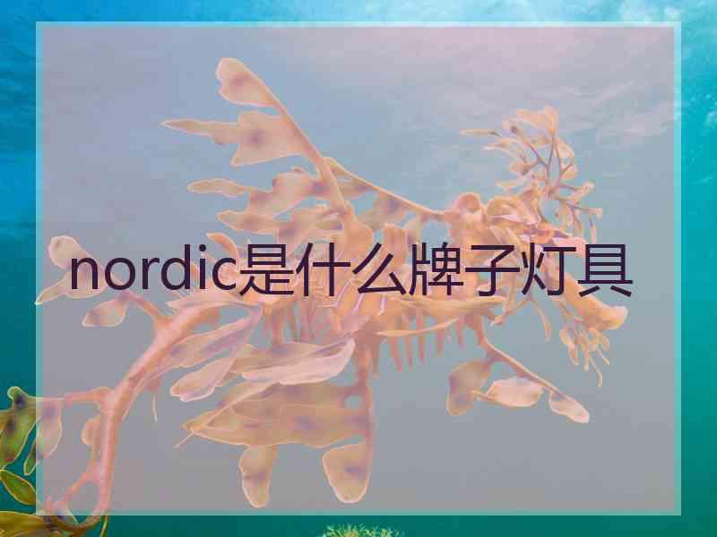 nordic是什么牌子灯具