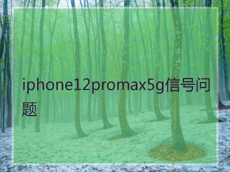 iphone12promax5g信号问题