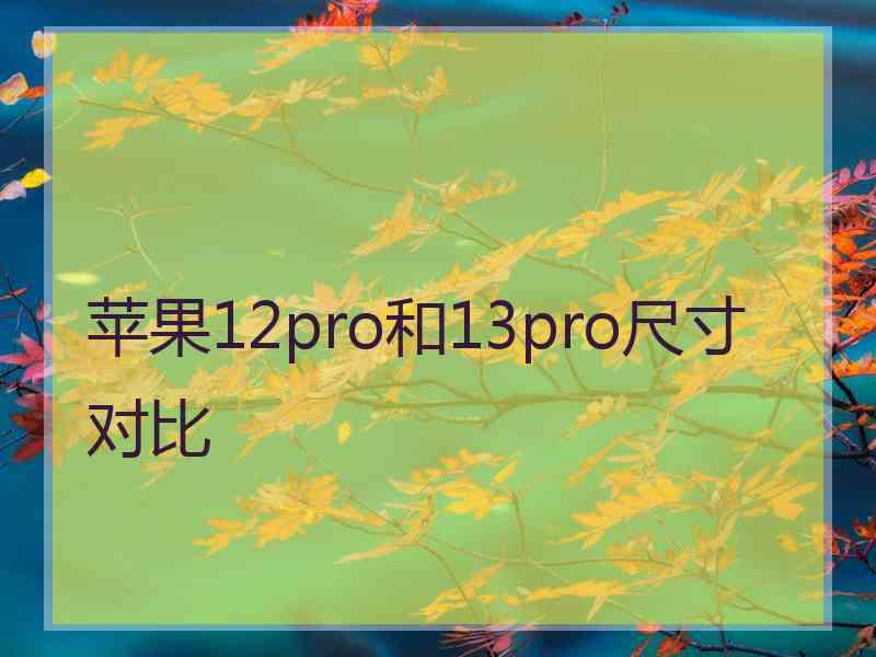 苹果12pro和13pro尺寸对比