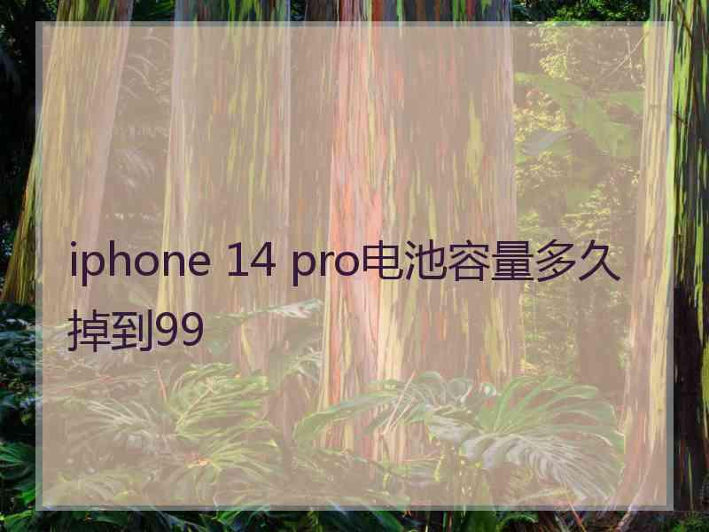 iphone 14 pro电池容量多久掉到99