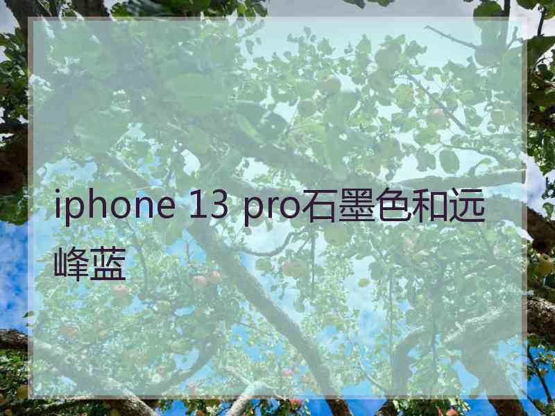 iphone 13 pro石墨色和远峰蓝