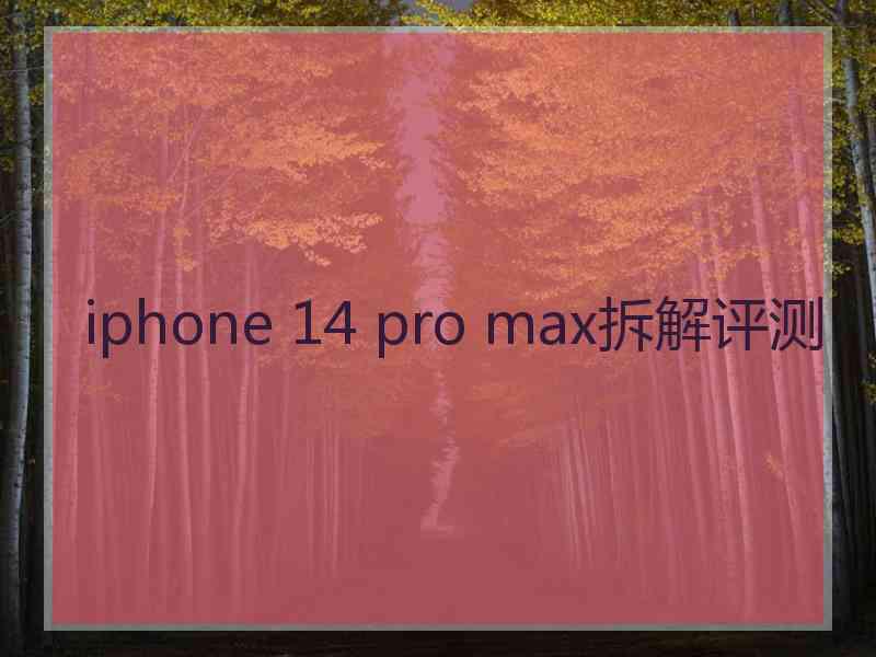 iphone 14 pro max拆解评测