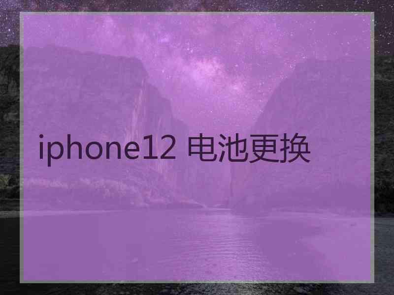 iphone12 电池更换