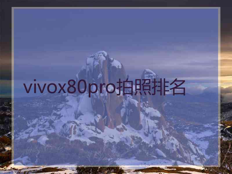 vivox80pro拍照排名