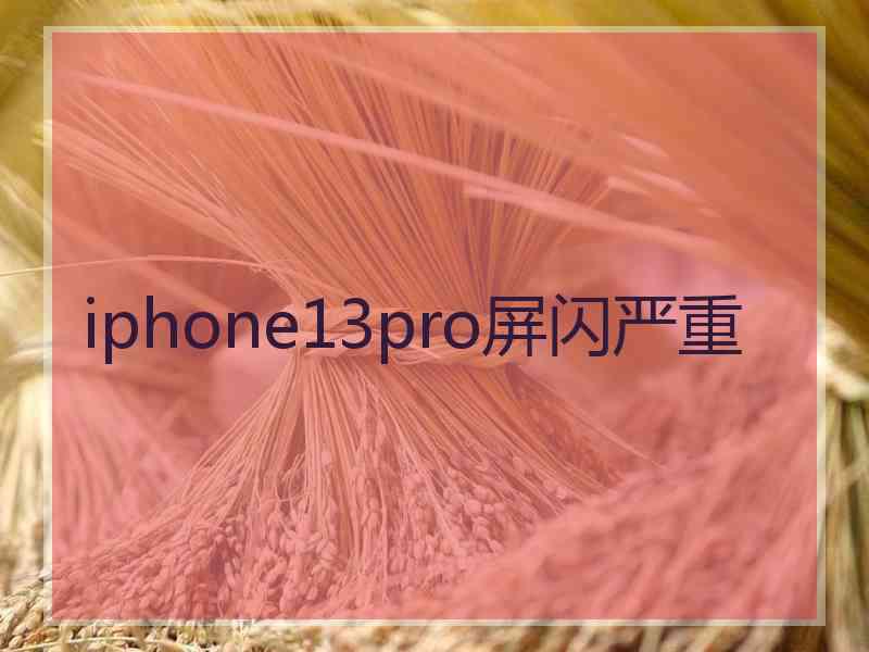 iphone13pro屏闪严重