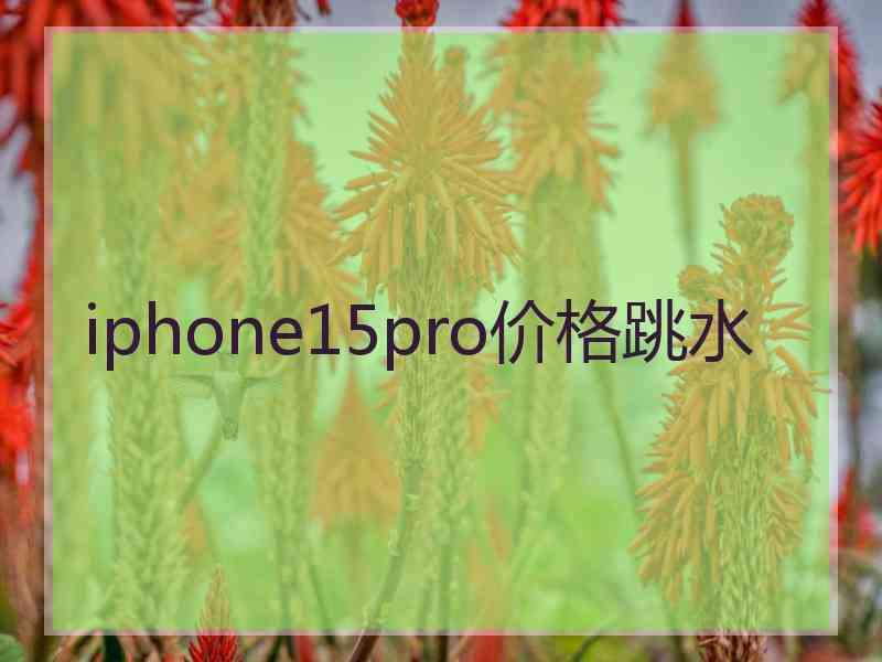 iphone15pro价格跳水