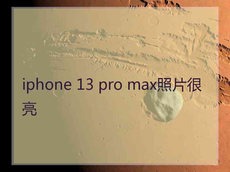 iphone 13 pro max照片很亮