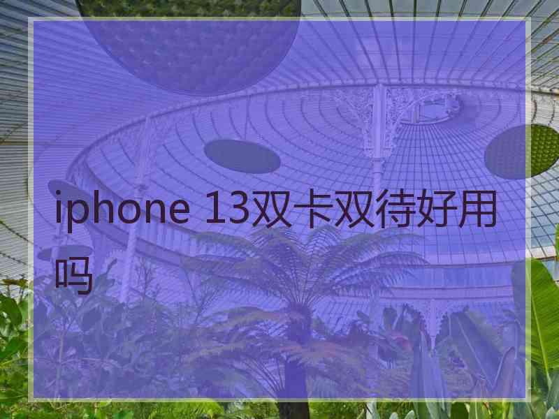 iphone 13双卡双待好用吗